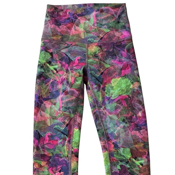 LULULEMON Wunder Train High-Rise Tight Leggings Pink Floral Size 2 - Picture 9 of 12